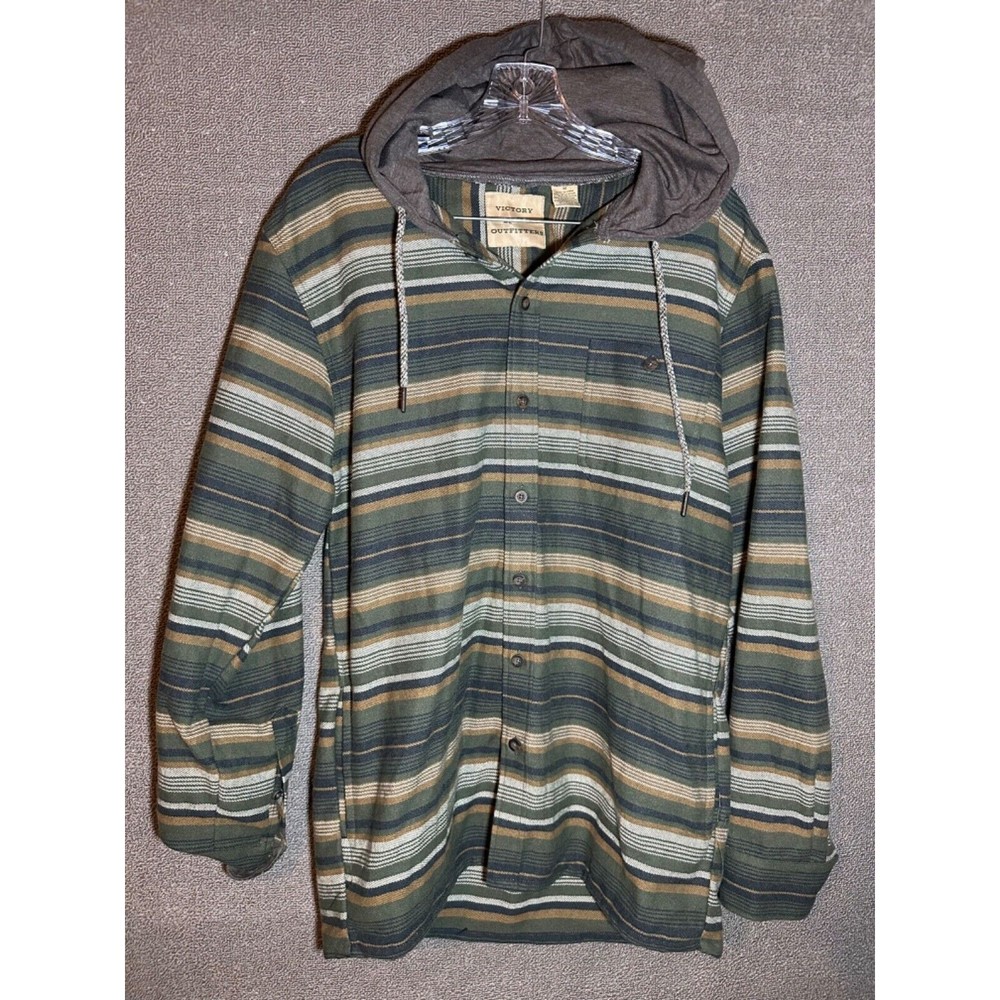 Victory Outfitters Plaid Flannel Shirt Women's Medium Green Casual Long Sleeve